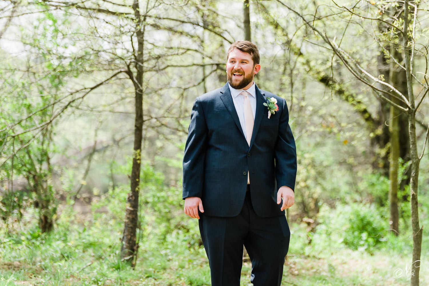 groom's fabulous reaction to seeing his bride at the First look