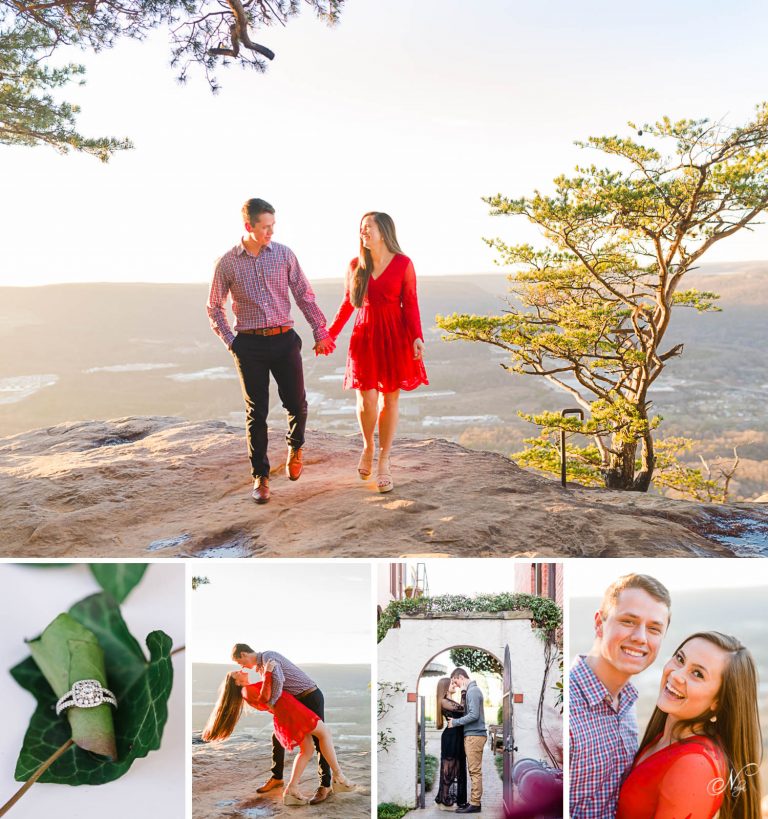 Chattanooga Engagement at Sunset Rock and Bluff View Art District | Natasha + Skyelor