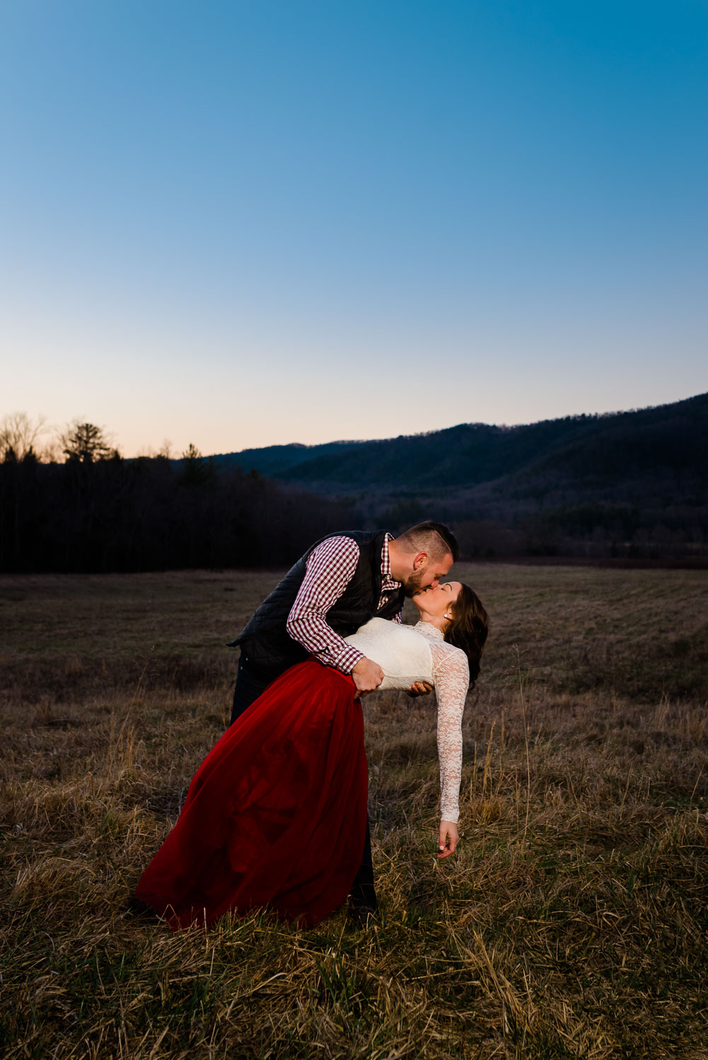 prewedding photo inspiration after dark with guy dipping girl back for an epic kiss