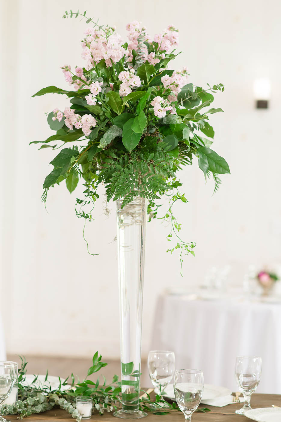 tall clear glass vase 
