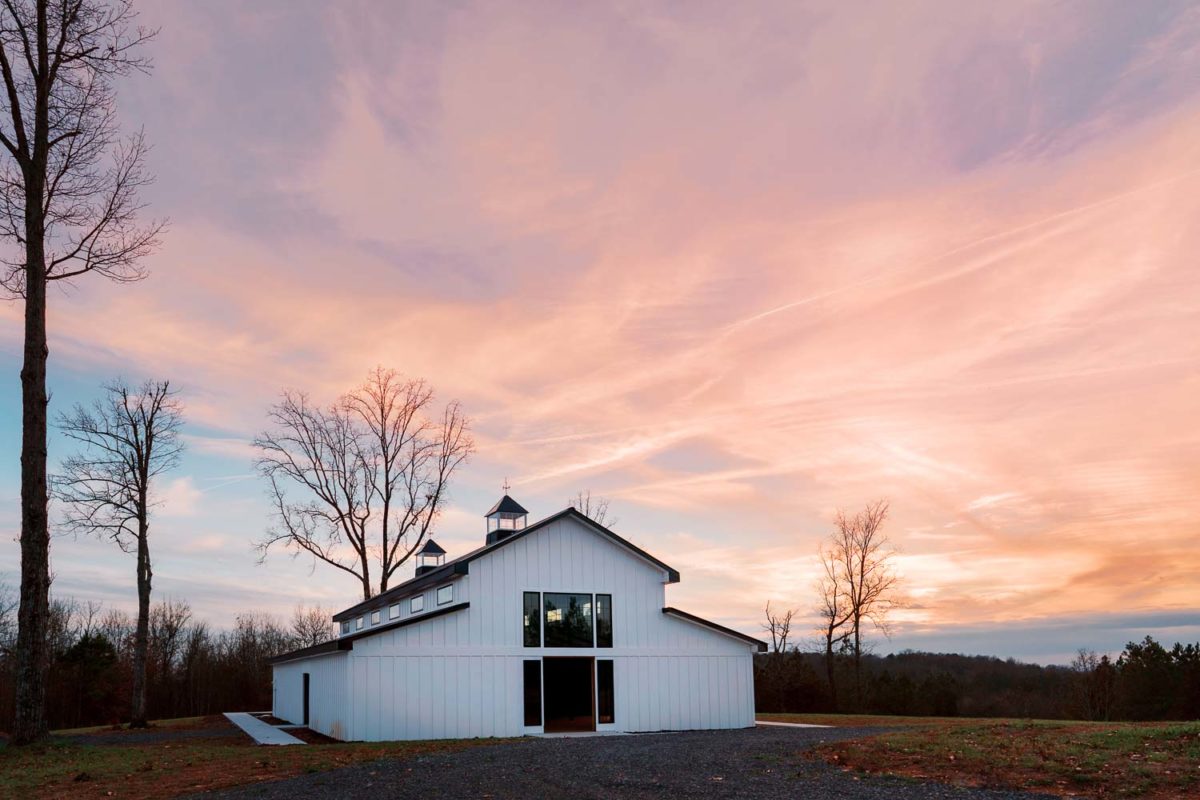 Candies Creek Farm Barn at sunset