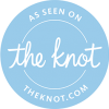 blue badge from The Knot wedding directory